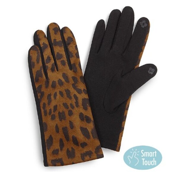 NWT Leopard Print Smart Touch Gloves - Picture 2 of 2